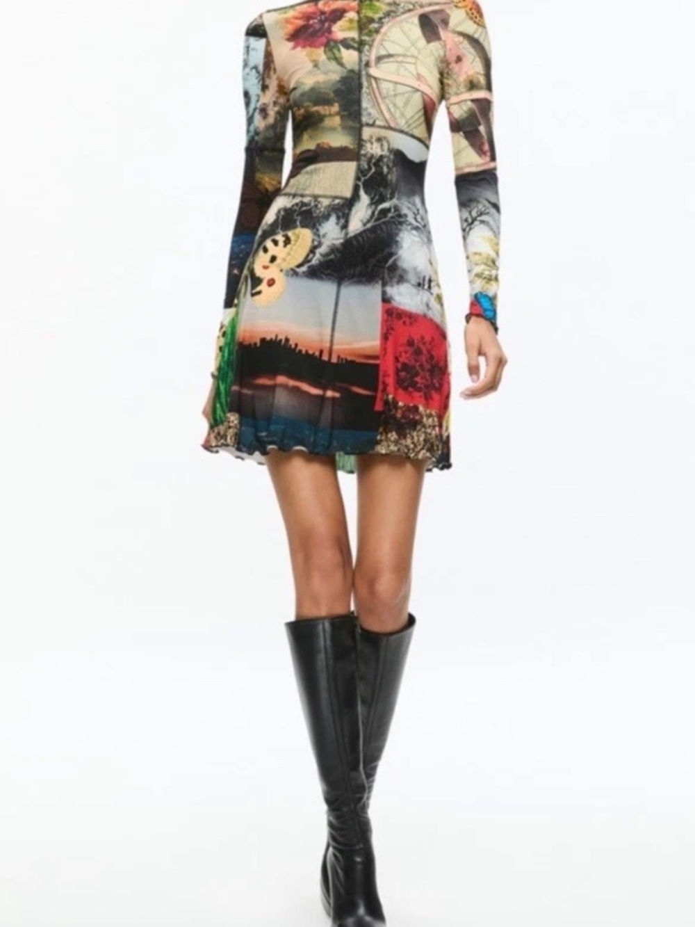 Alice & Olivia Eco-Fusion Paneled Delora Mini Dress NWT Sz 6 - Picture 3 of 14